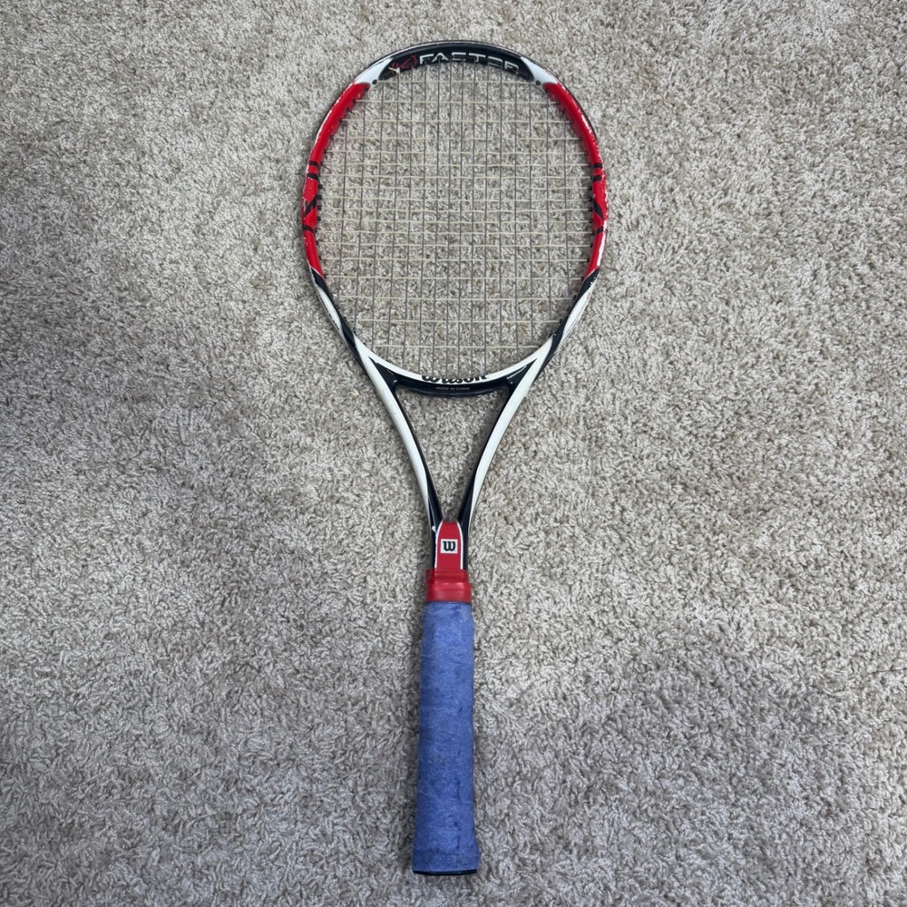 Wilson K Factor SIX ONE 95 4 3/8 Used Tennis Racquet Racket Red White Black‎